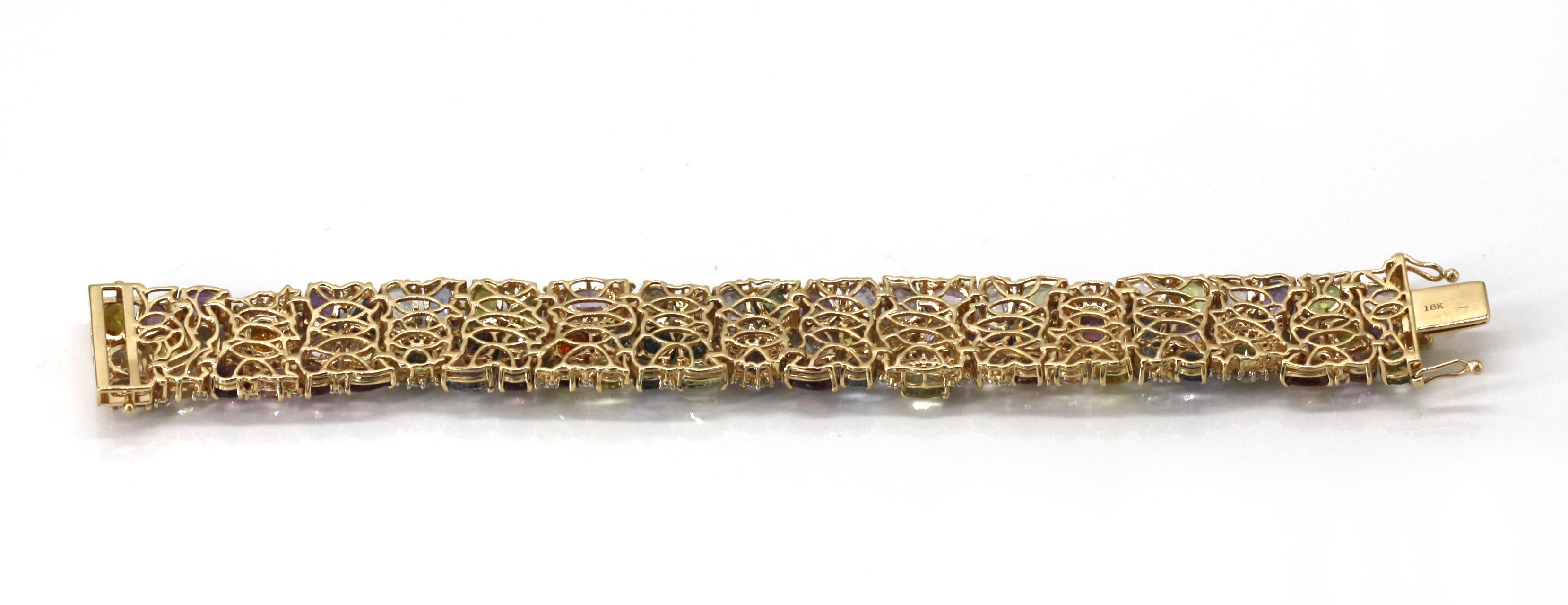 Multi-Color Sapphire and Diamond Bracelet 4