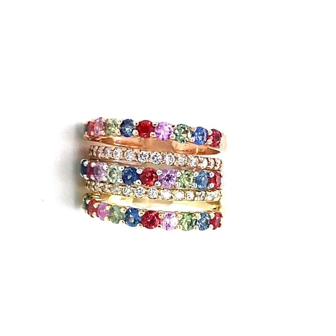 3.38 Carat Multi Color Sapphire Diamond Stackable Gold Bands

Beautifully curated Stackable Bands with Multi Color Sapphires and Diamonds!
These bands are so versatile and a best seller for us!
3.38 Carats Diamond Sapphire 14K Gold Stackable