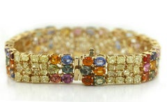 Multi-Color Sapphire and Fancy Color Diamond Bracelet