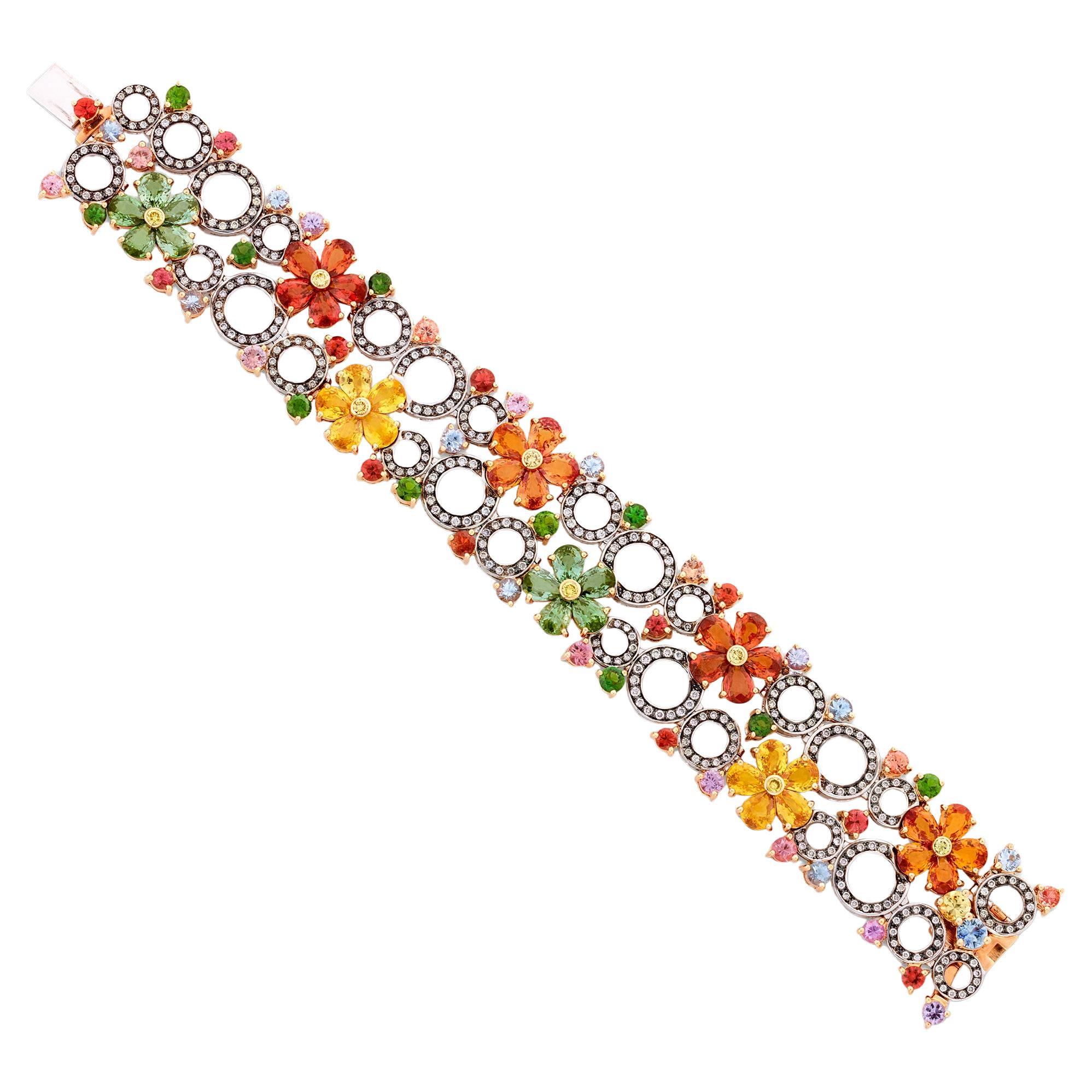 Bracciale con zaffiro multicolore, 48.45 carati