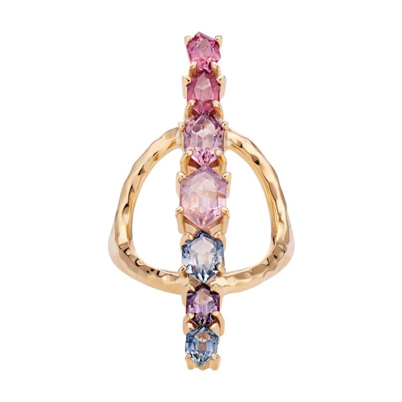 Multi-Color Sapphire Cocktail Ring For Sale