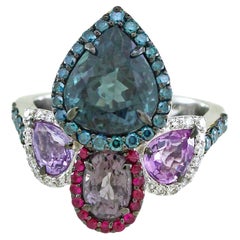 Multi Color Sapphire Cocktail Ring