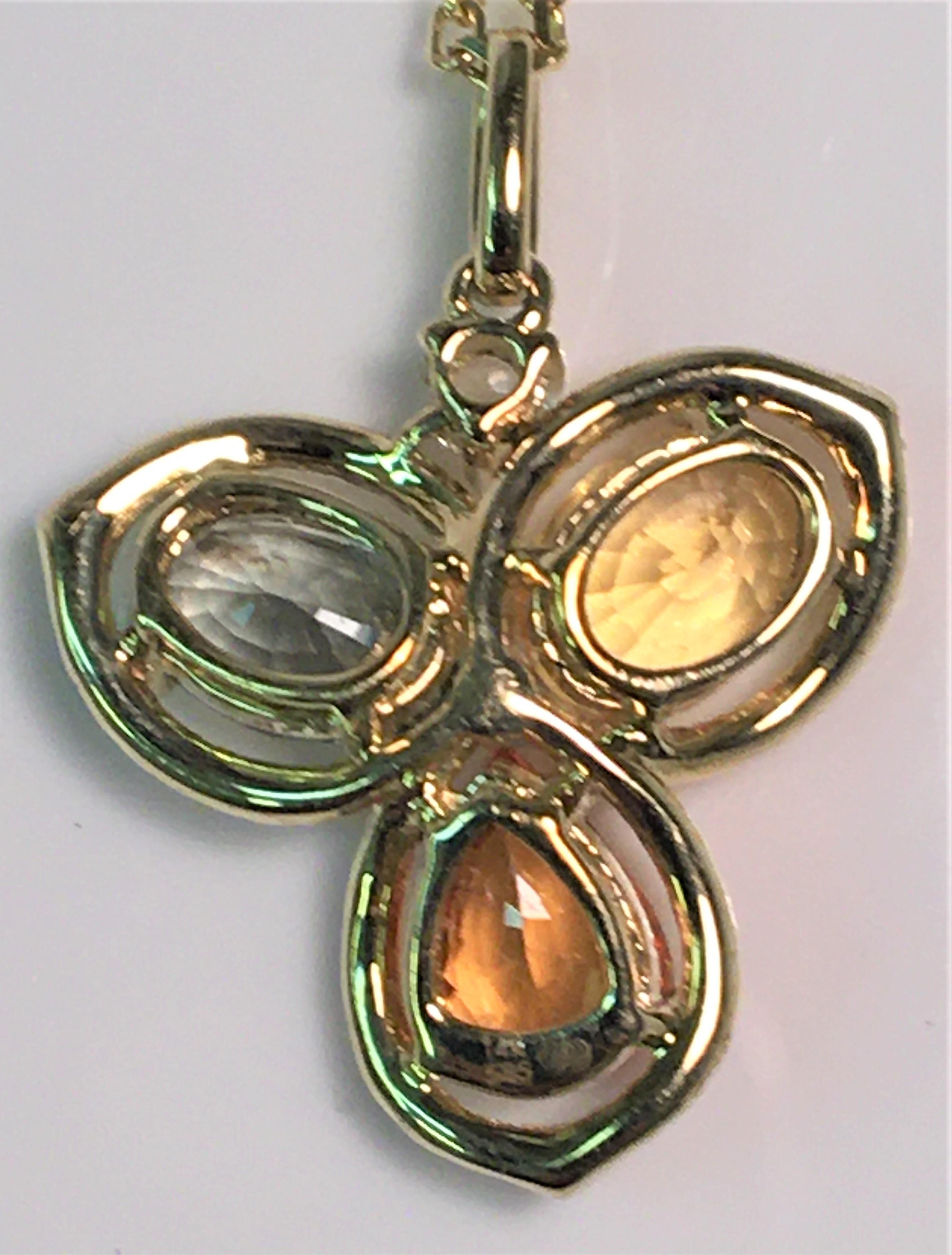 Mehrfarbige Saphir-Diamant-Halskette im Zustand „Neu“ im Angebot in Cincinnati, OH