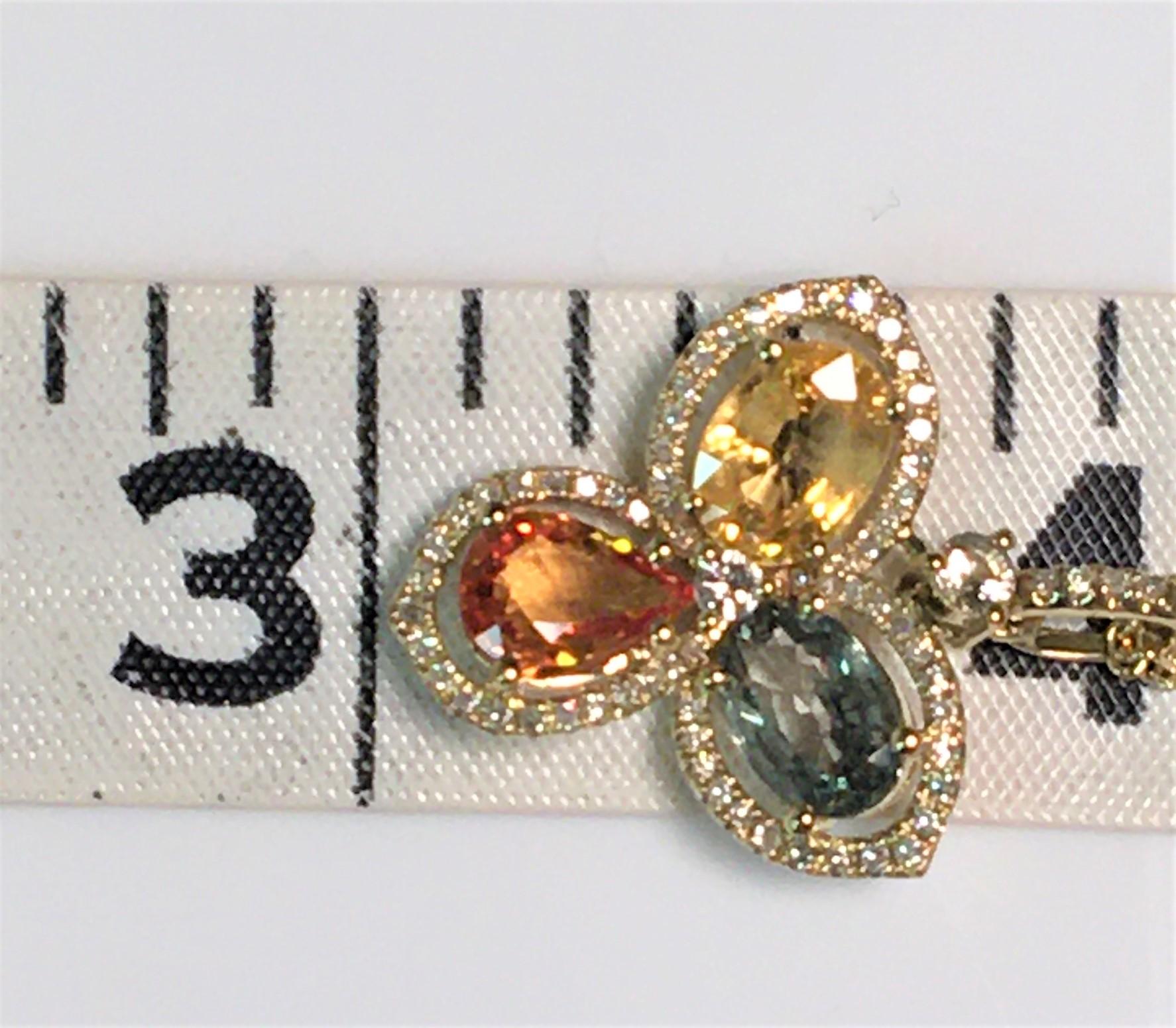 Multi-Color Sapphire Diamond Necklace For Sale 1