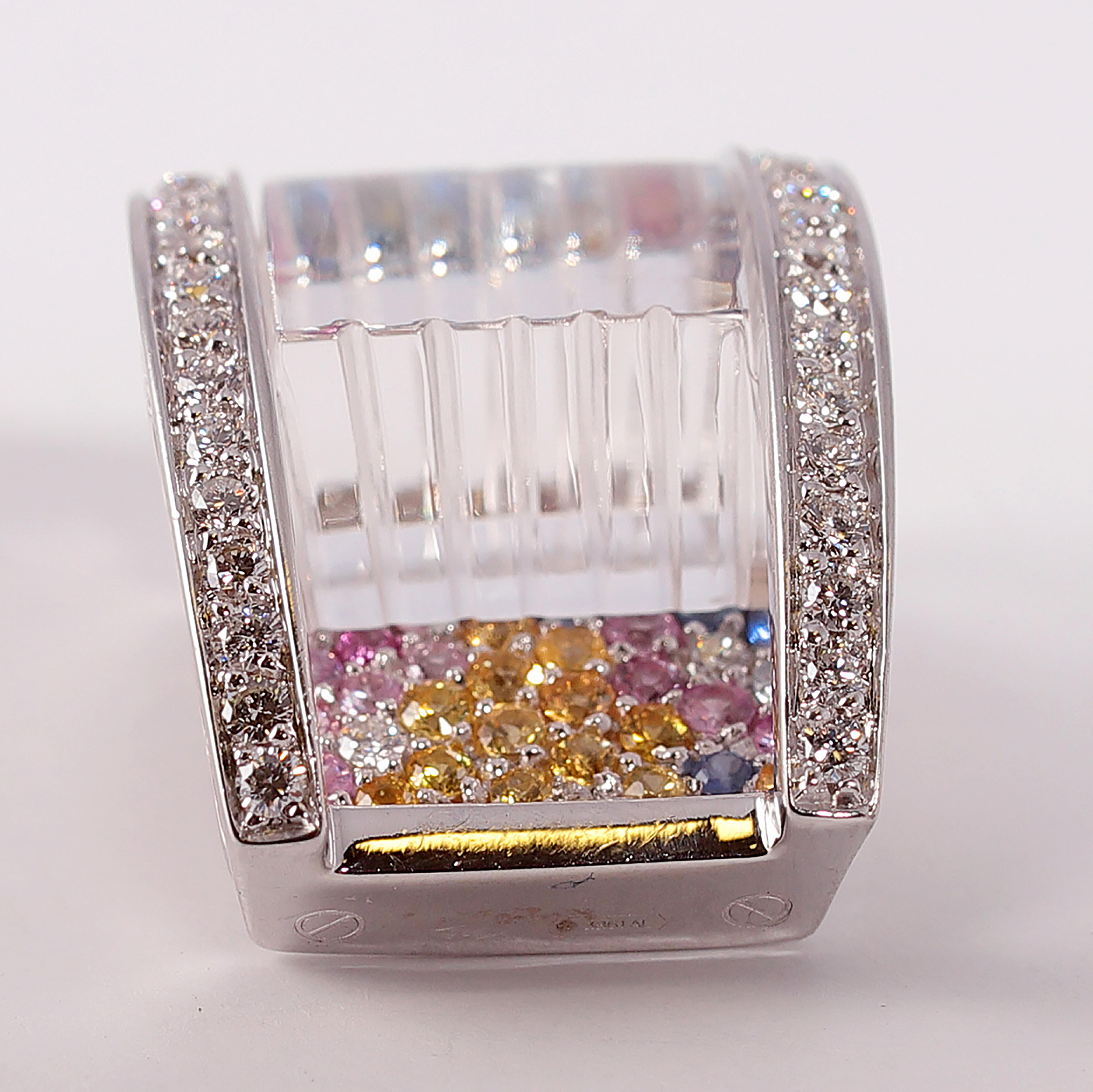 Multi-Color Sapphire Diamond Pendant by Losi For Sale 3