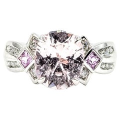 Anello con zaffiro e diamante multicolore a 14 carati