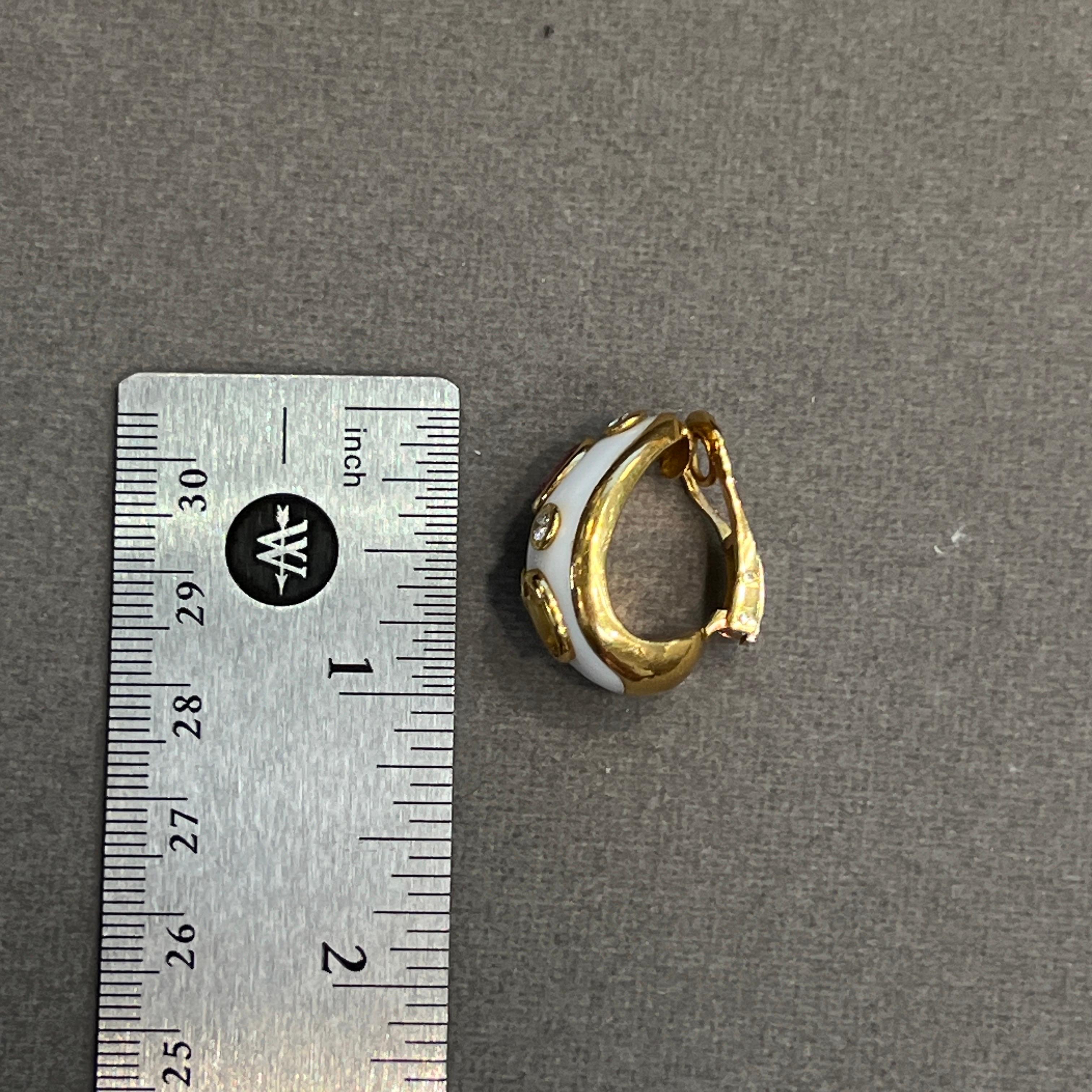 Multi-Color Sapphire Enamel Earrings In Excellent Condition For Sale In New York, NY