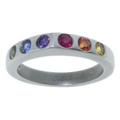 Multi-Color Sapphire Eternity Band Ring
