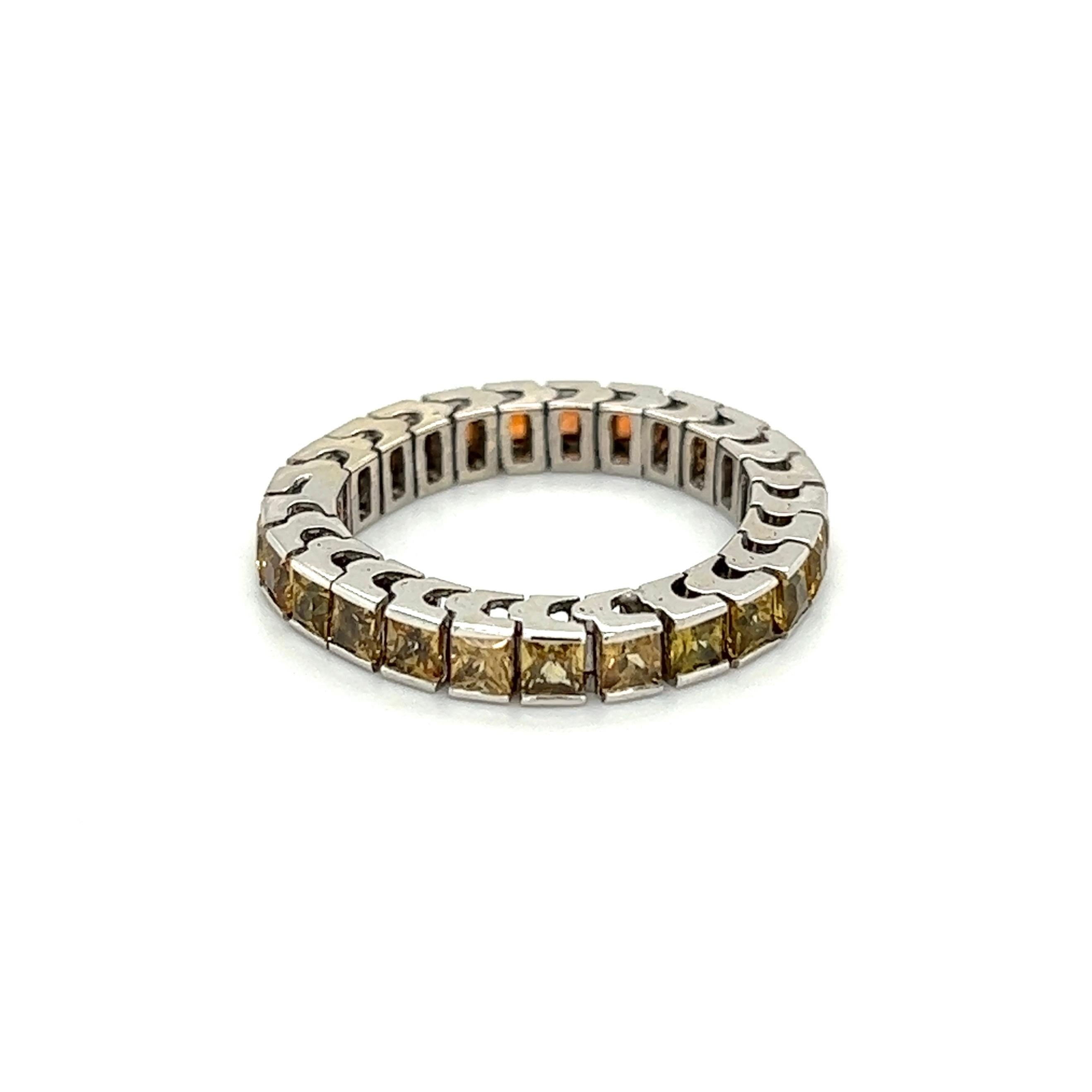 Women's Multi Color Sapphire Eternity Vintage Gold Band Ring For Sale