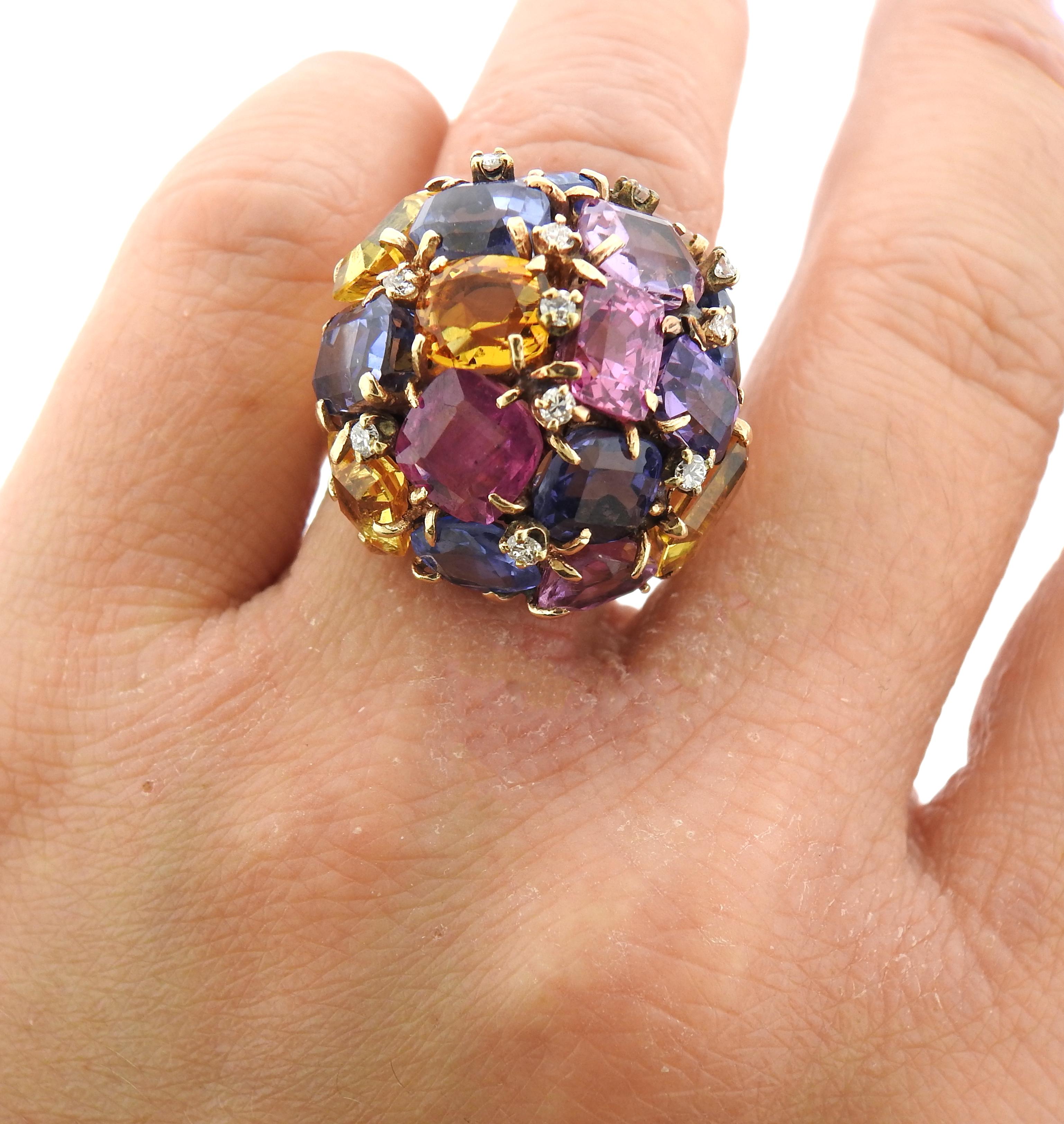 multi color gemstone ring