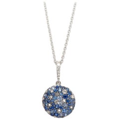 multi color sapphire pendant Multi-Color Sapphire Pendant 18 Karat White Gold