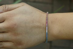 Multi Color Sapphire Rainbow 4.57 Carat Tennis Bracelet