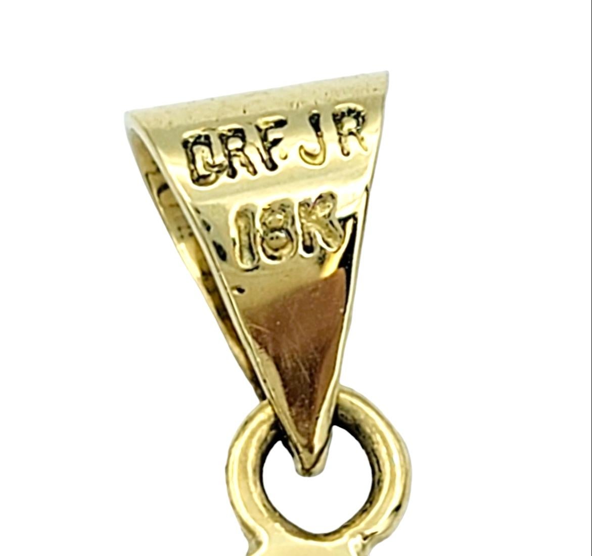 Pendentif vertical incrusté de saphir, tourmaline et opale en or jaune 18K en vente 2