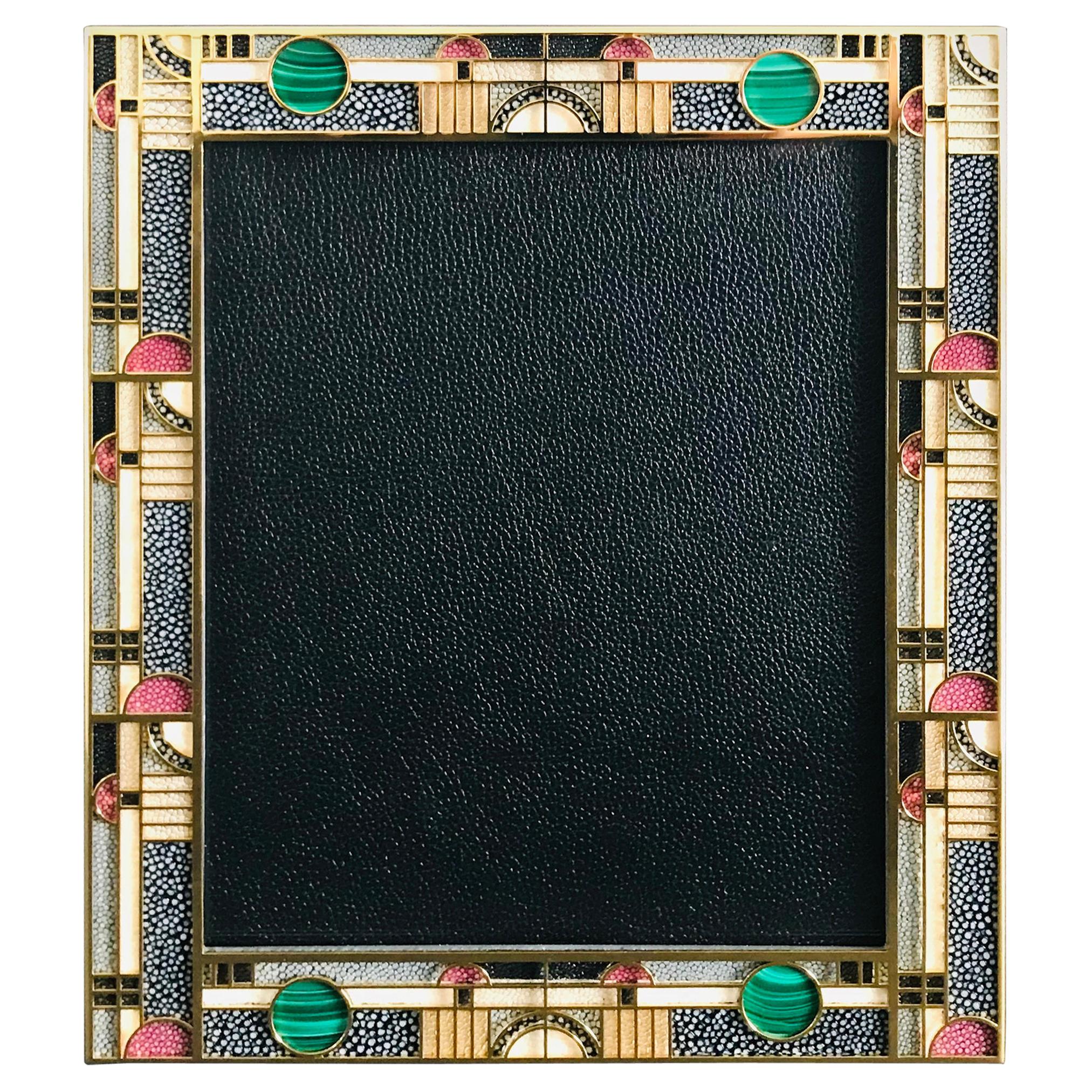 Multi-Color Shagreen Gold-Plated Photo Frame by Fabio Ltd