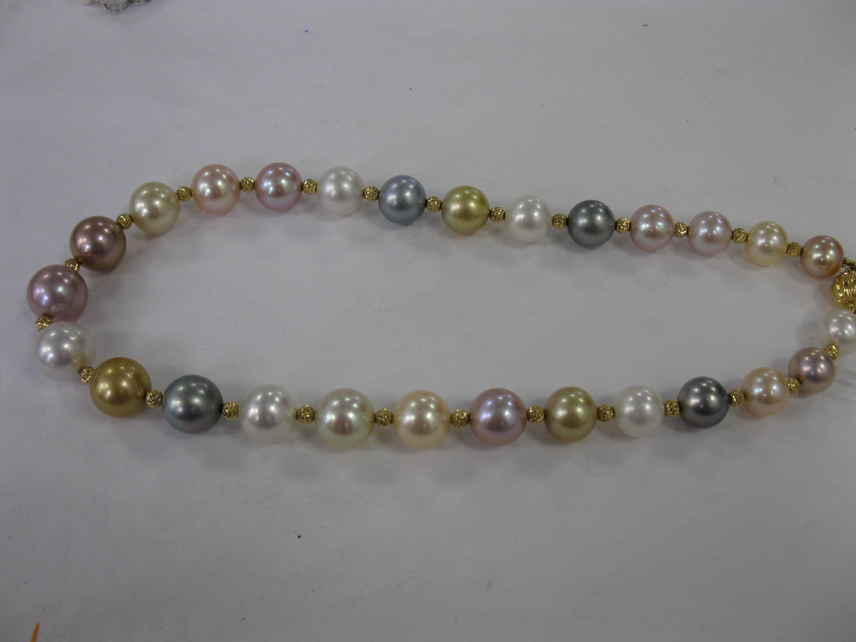 Multi-Color South Sea and Fresh Water Pearls In New Condition For Sale In TRYON, NC