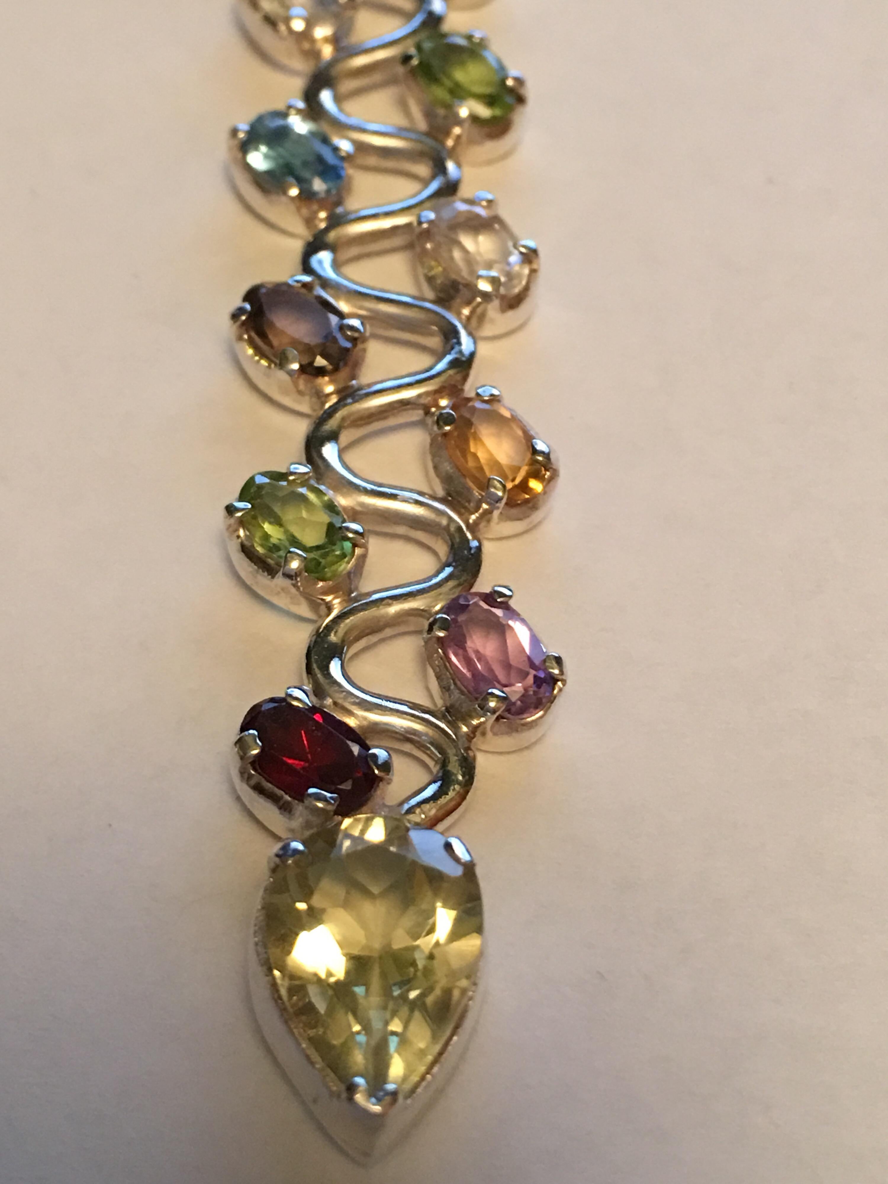 Multi-Color Stone Pendant In New Condition For Sale In Trumbull, CT