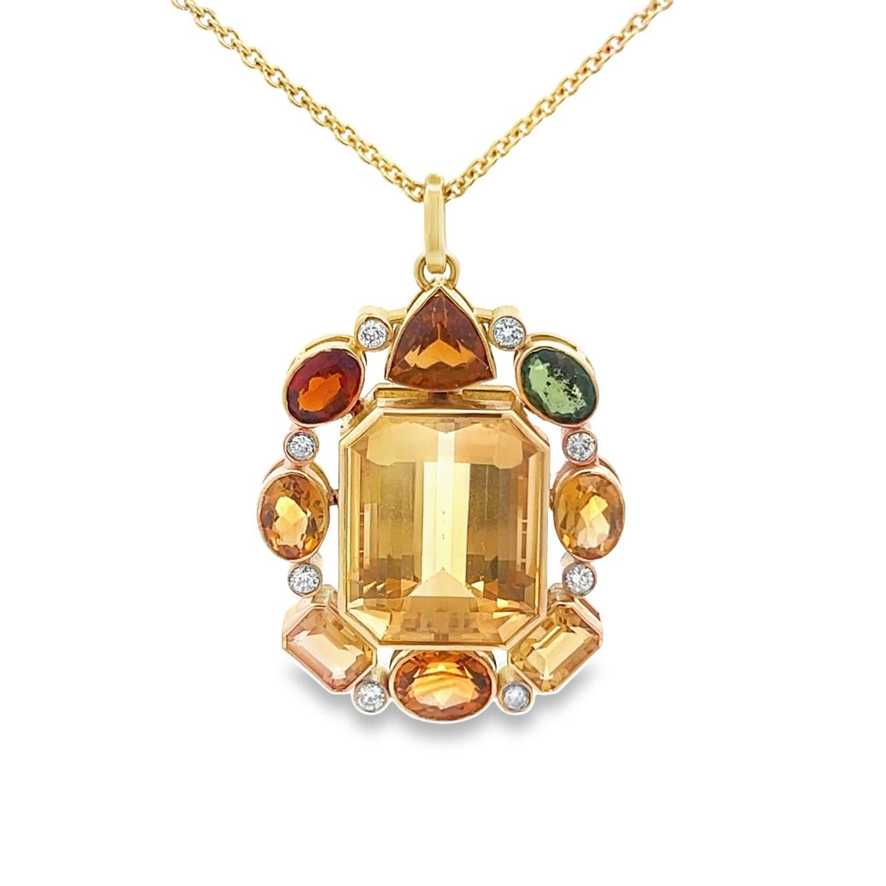 Pendentif en pierre multicolore en vente 1