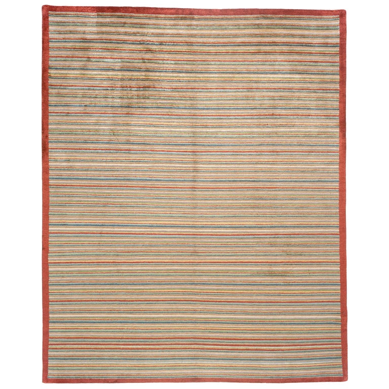 MultiColor Stripe Area Rug For Sale at 1stDibs