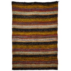Used Multi-Color Striped Indian Rug