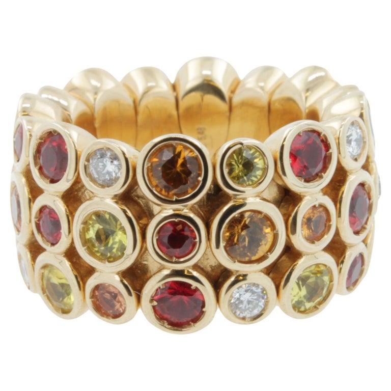 Multi Color Sunset Fire Ring For Sale at 1stDibs