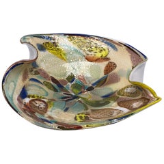 Multi-Color Swirl Murano Glass Bowl, circa 1960