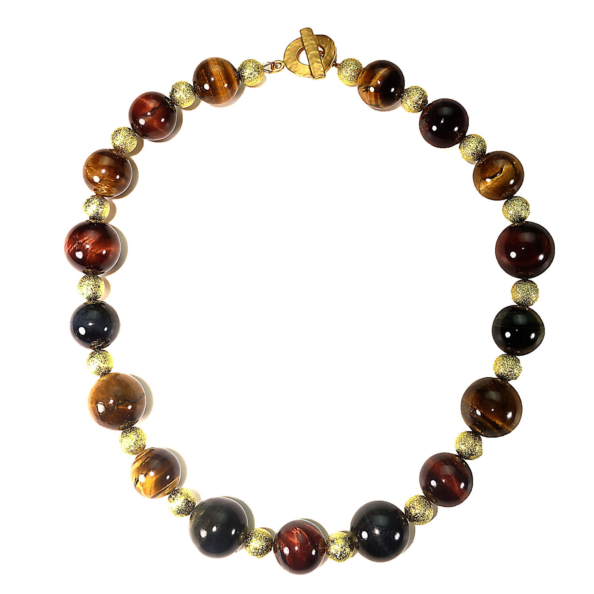 Multi-Color Tiger's Eye Choker Necklace In New Condition In Raleigh, NC