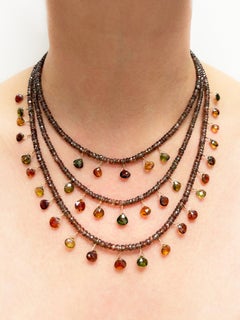 Collar Paradizia N2687 de turmalina multicolor con andalucita de un suave tono marrón cálido
