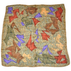 Multi Color "Unfinished Artist Painting"  Abstract Silk Scarf.