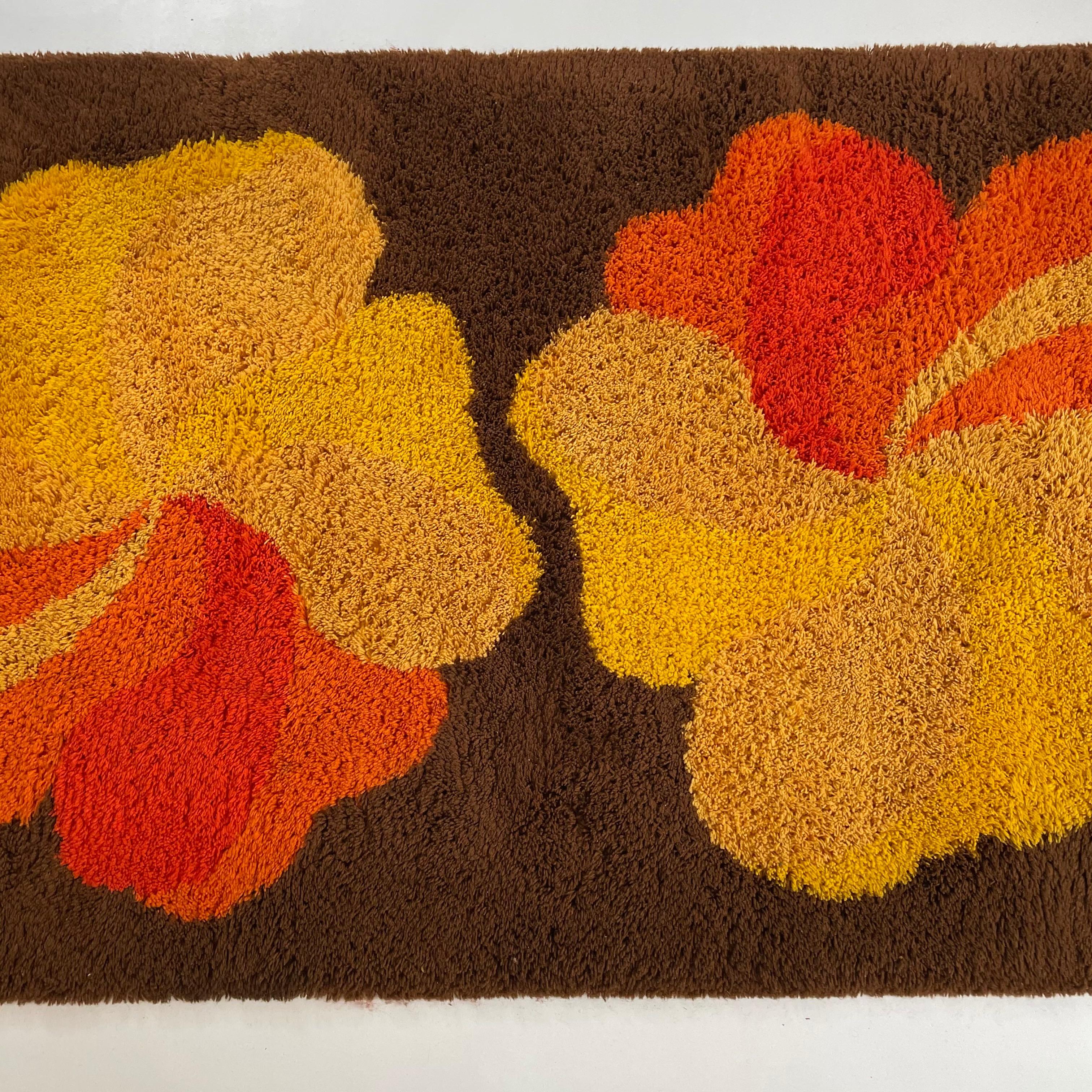 Tapis moderniste  poils longs multicolore vintage des annes 1970, Allemagne, 1970 en vente 4