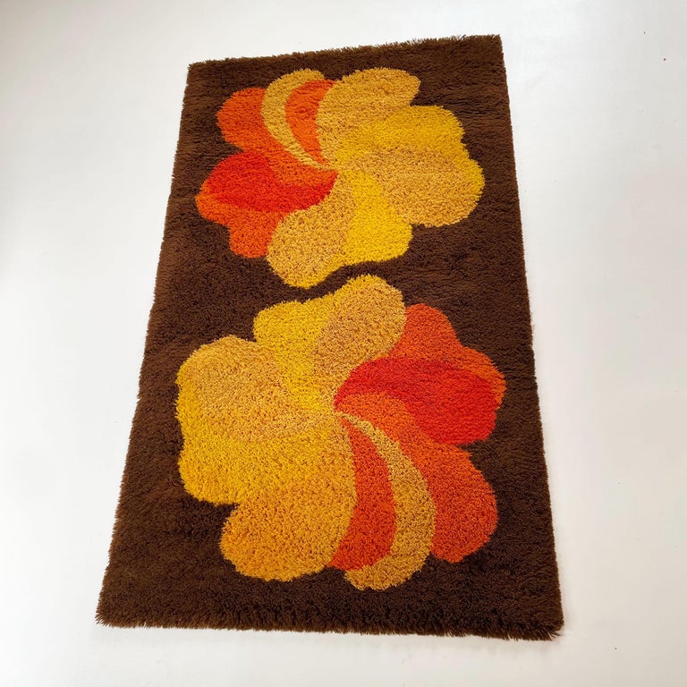 Multi-Color Vintage 1970s Modernist High Pile Panton Style Rug, Germany ...