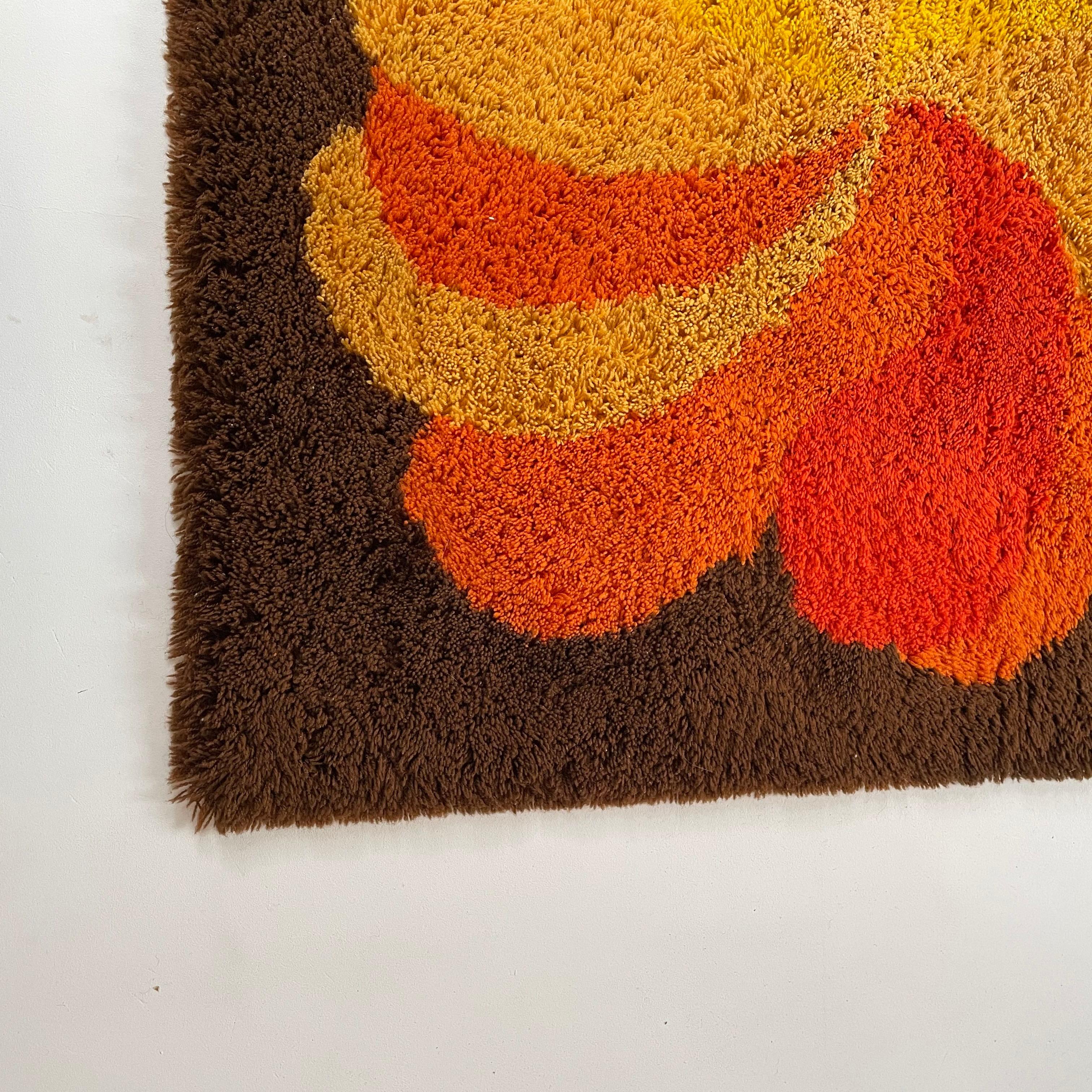 20th Century Multi-Color Vintage 1970s Modernist High Pile Panton Style Rug, Germany, 1970s For Sale