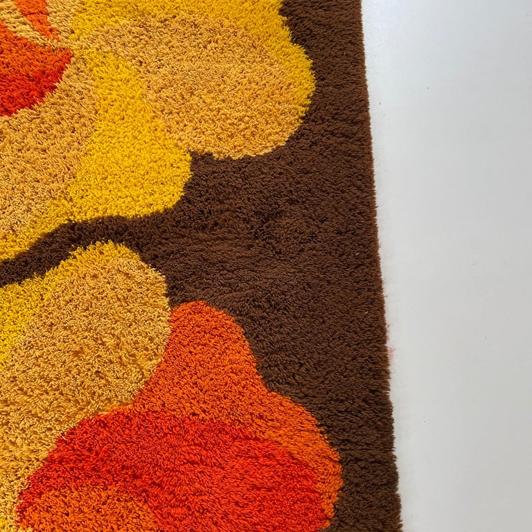 Multi-Color Vintage 1970s Modernist High Pile Panton Style Rug, Germany ...