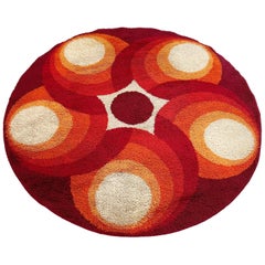 Multi-Color Vintage 1970s Modernist High Pile Panton Style Rug, Germany, 1970s