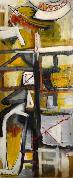 Multi-Color Yamil O. Cardenas Abstract Painting in Acrylic on Canvas Titel Carol