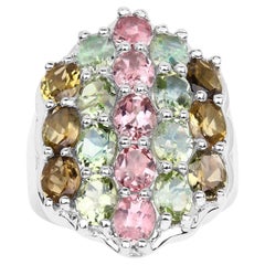 Bague cocktail tourmaline multicolore 6,80 carats