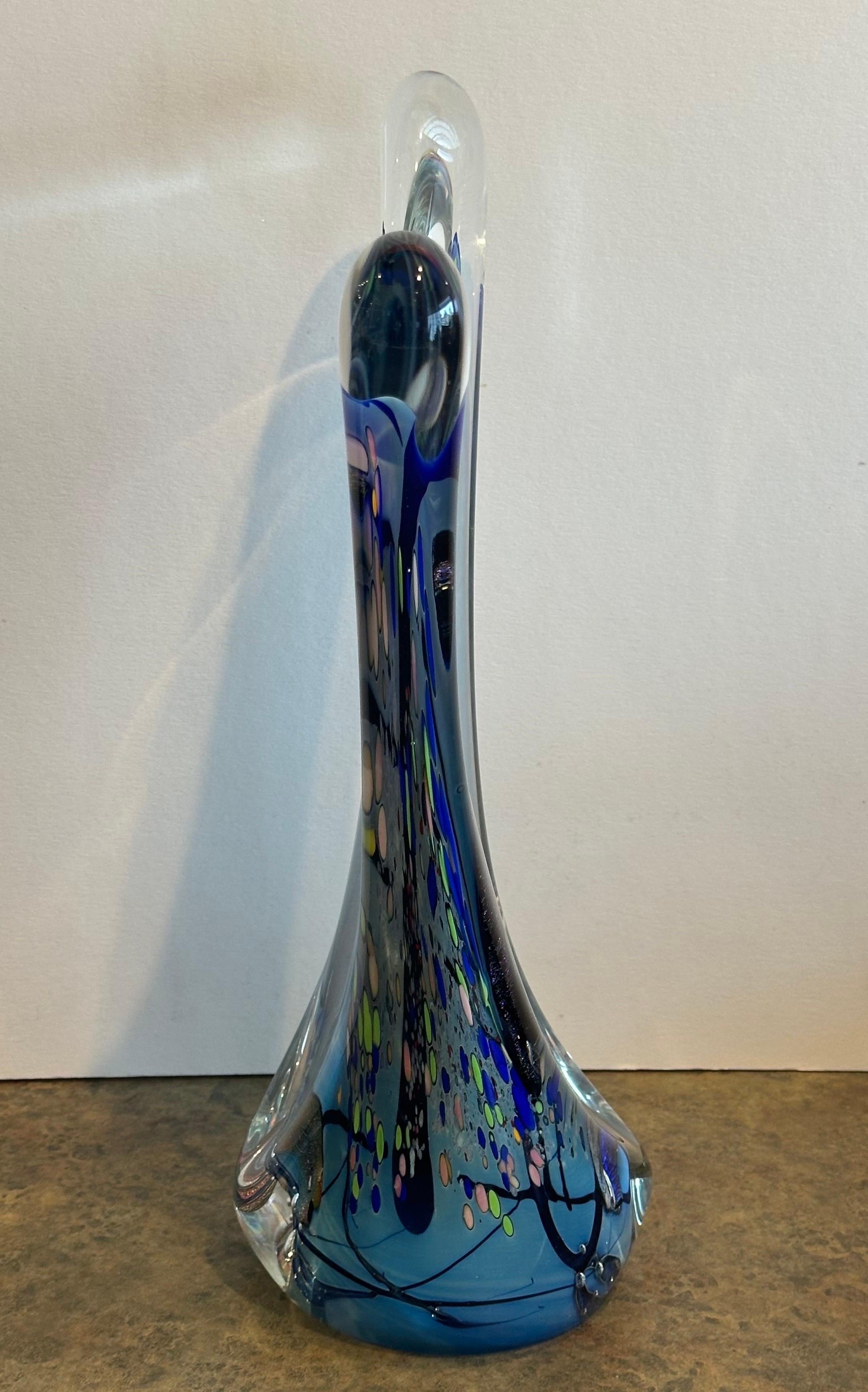 Escultura abstracta multicolor de vidrio artístico de Rollin Karg en venta 5