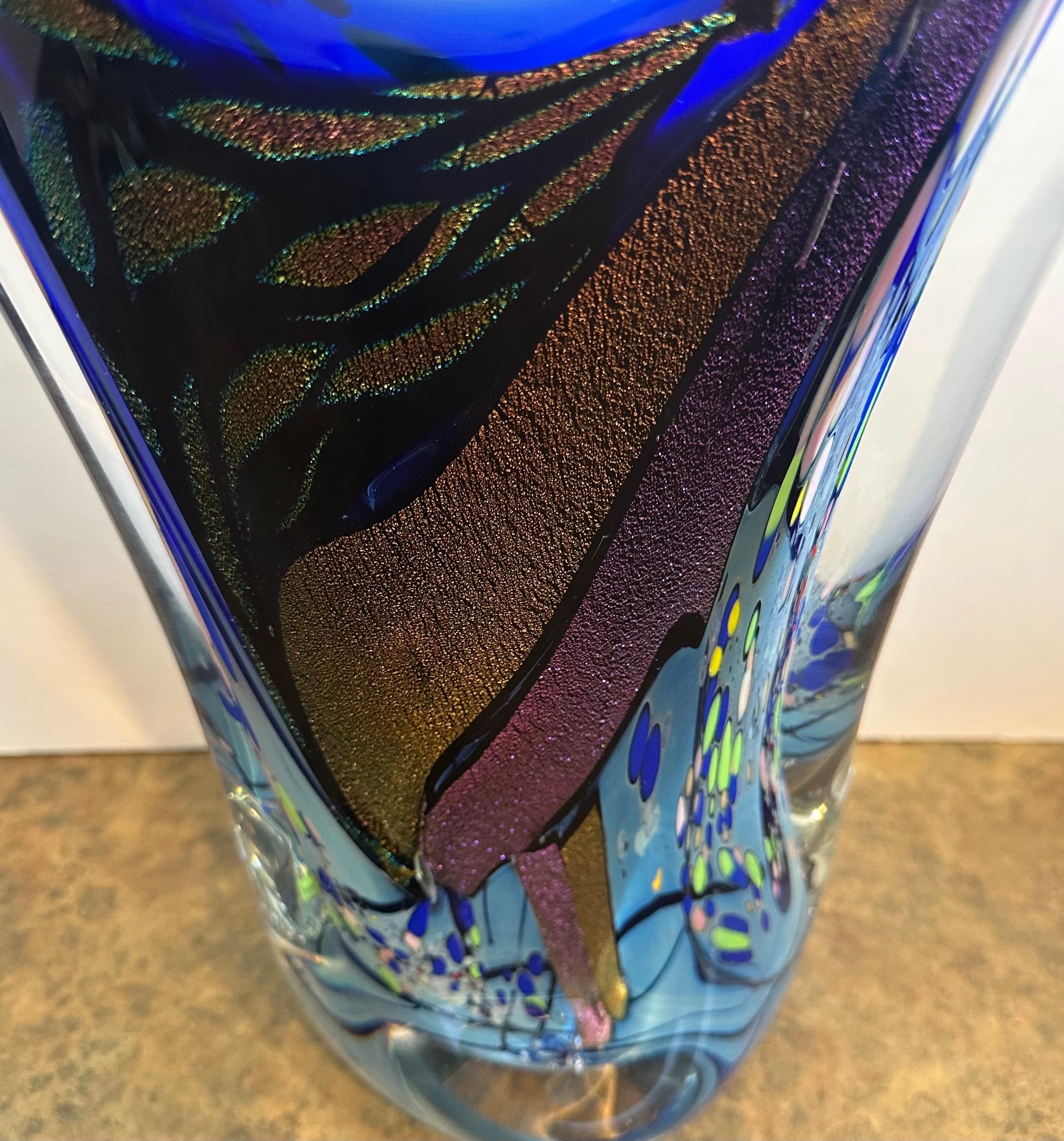 Escultura abstracta multicolor de vidrio artístico de Rollin Karg en venta 8