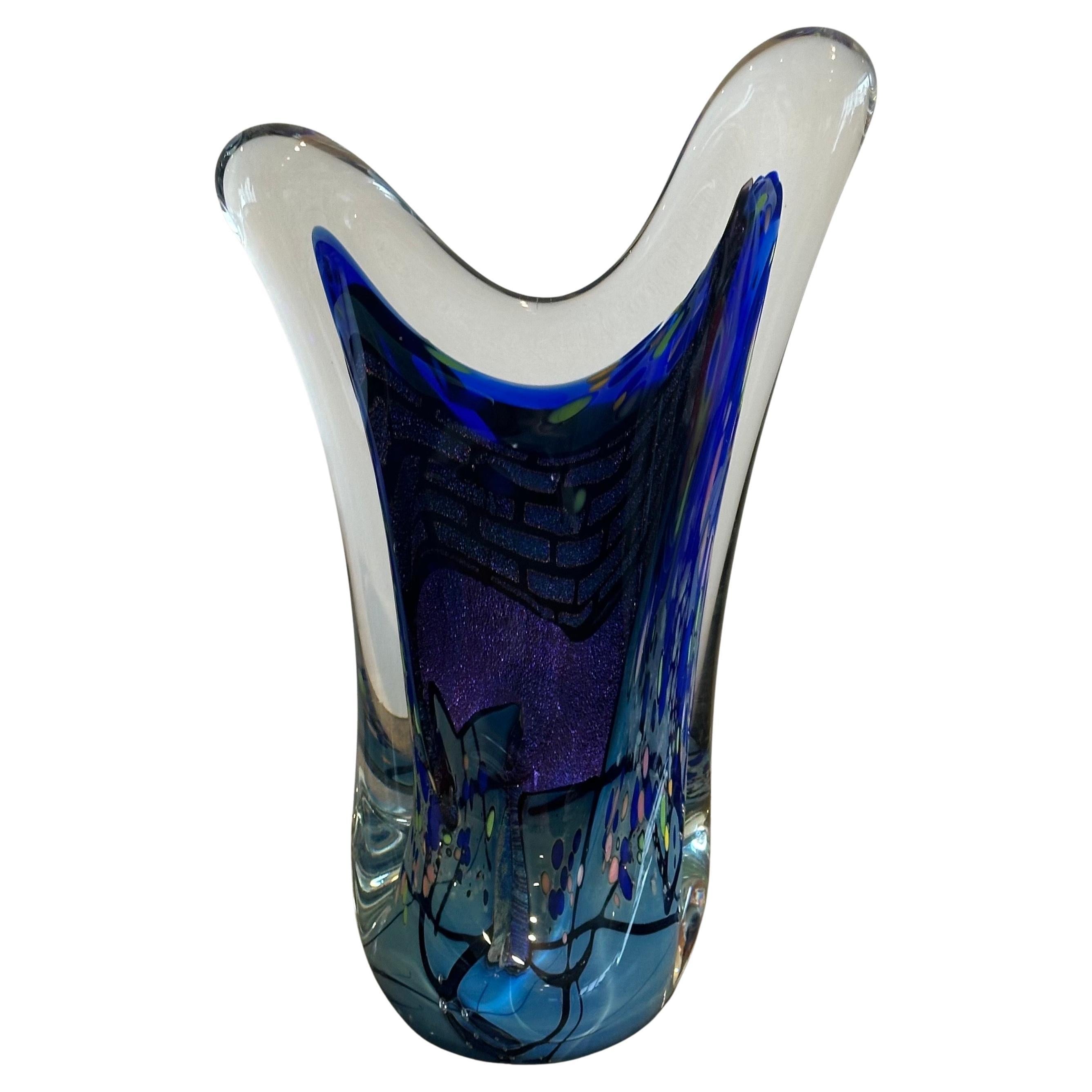 Escultura abstracta multicolor de vidrio artístico de Rollin Karg en Bueno estado para la venta en San Diego, CA