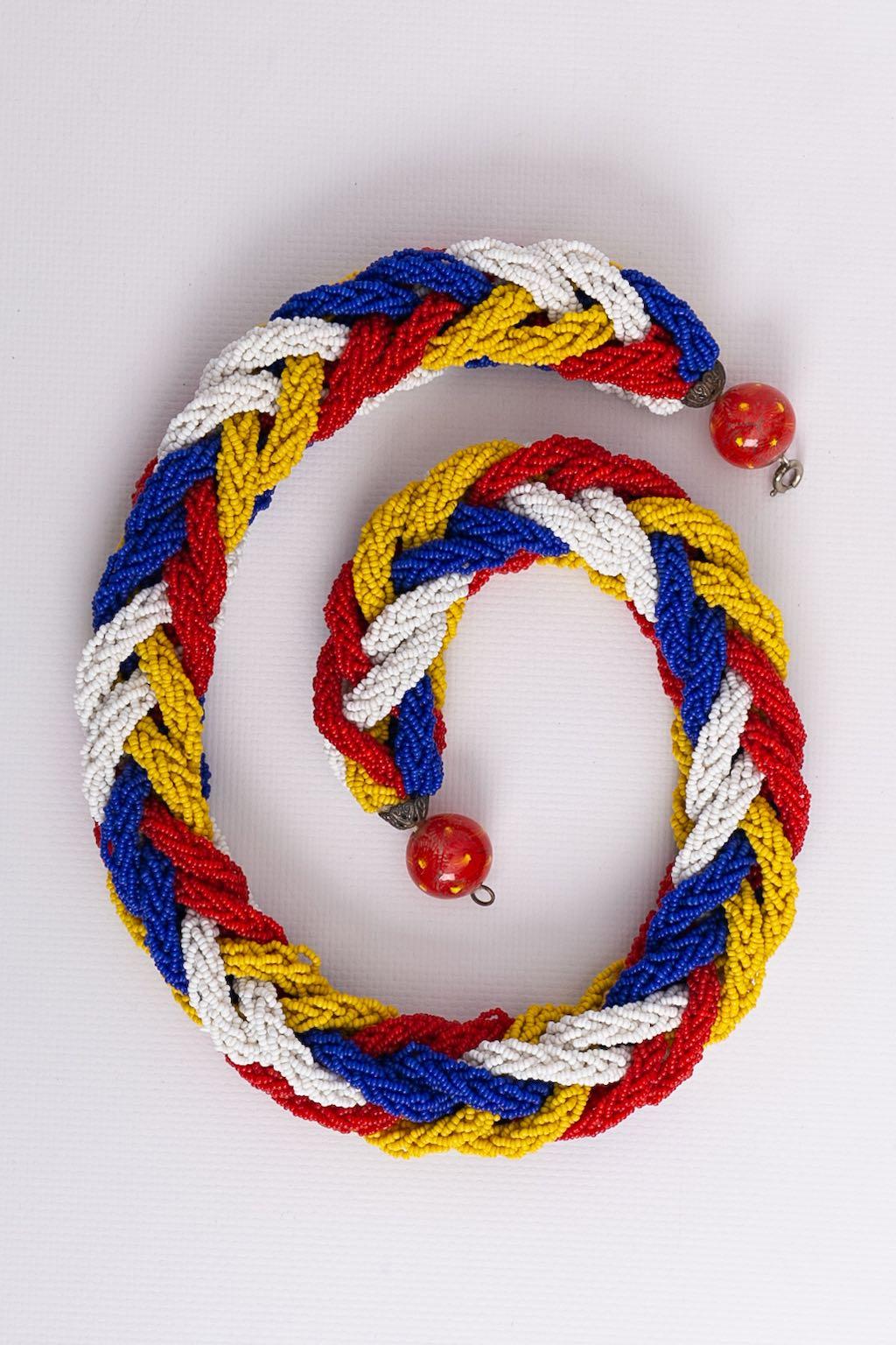 Collana di perline multicolore In condizioni ottime in vendita a SAINT-OUEN-SUR-SEINE, FR