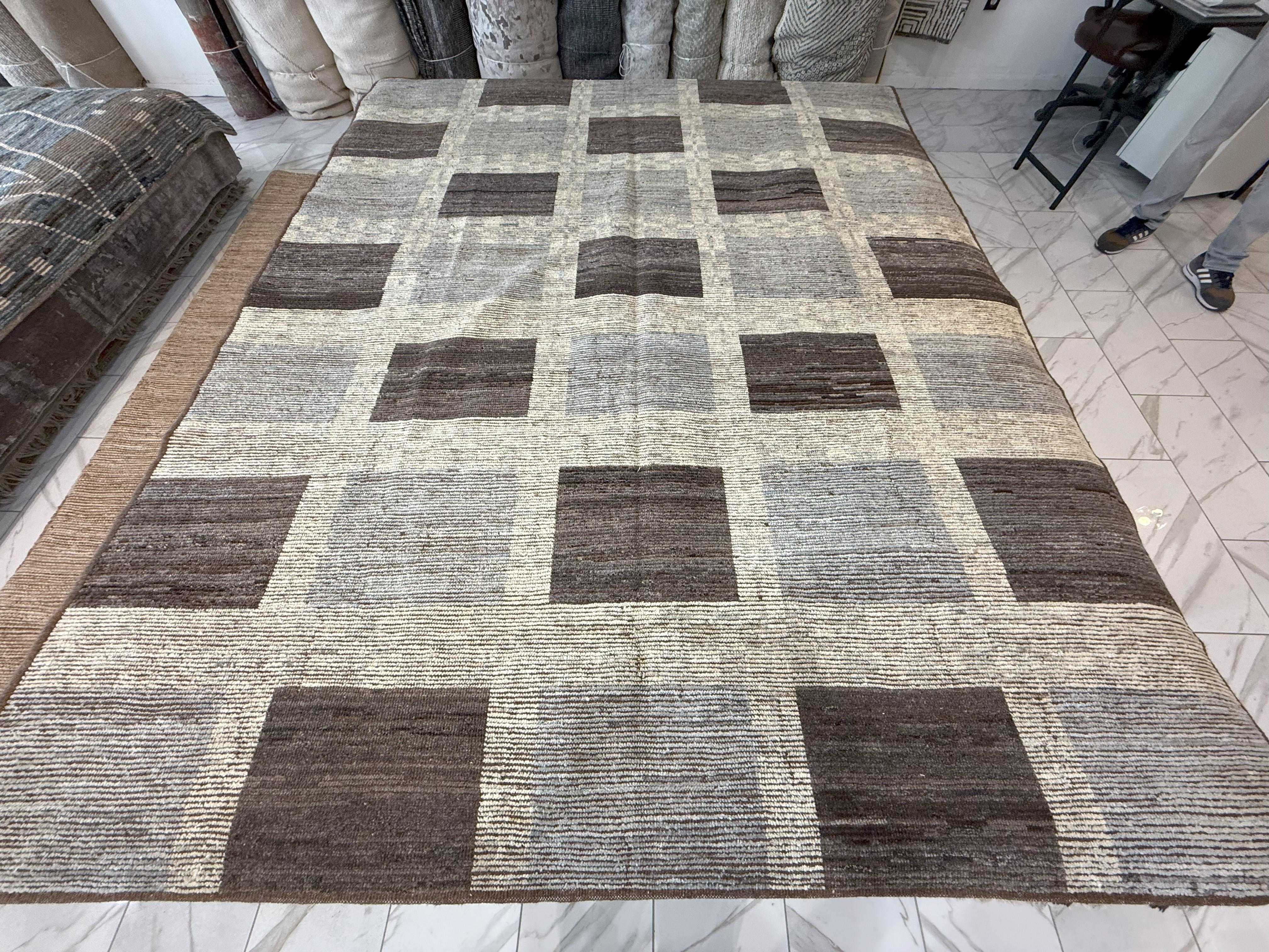 Mehrfarbiges Kastenmuster Marokkanischer Design-Teppich im Angebot 2