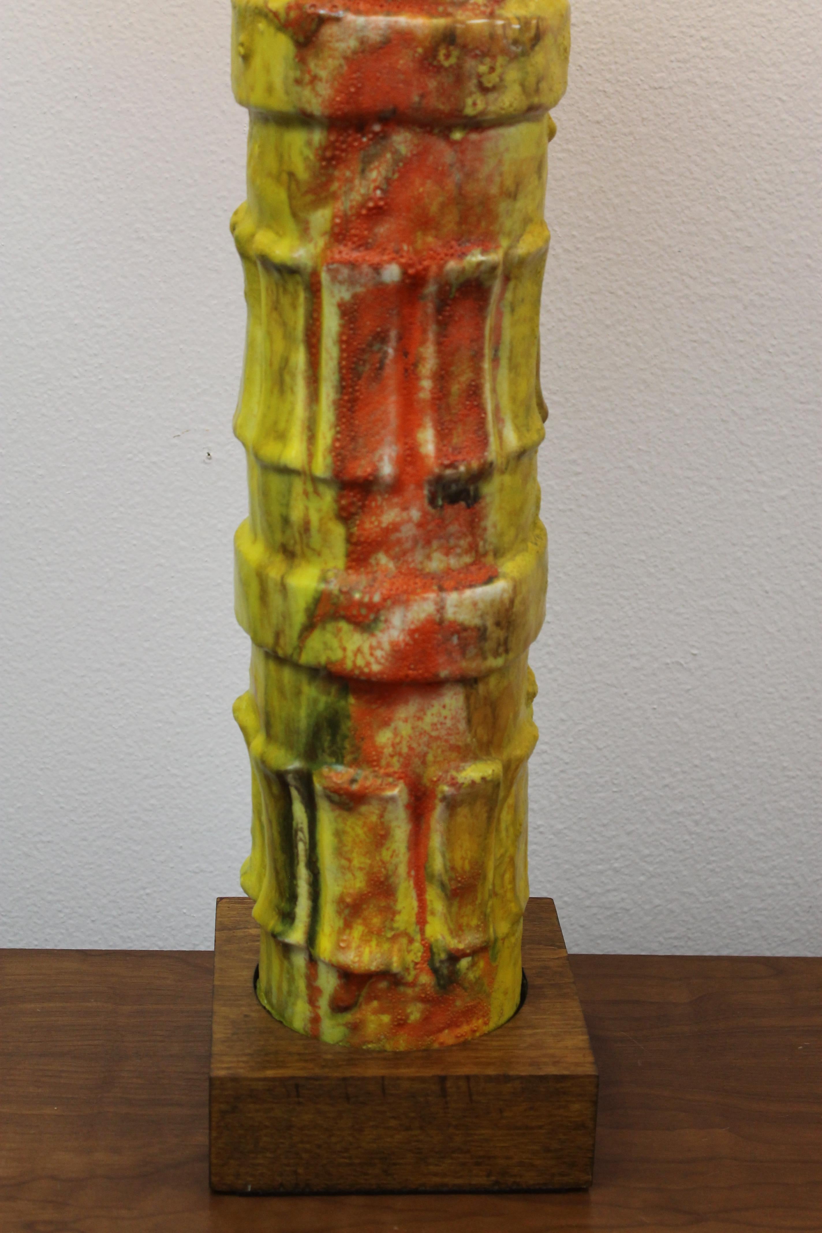 Multi-colored Ceramic Lamp, style of Bitossi For Sale 3