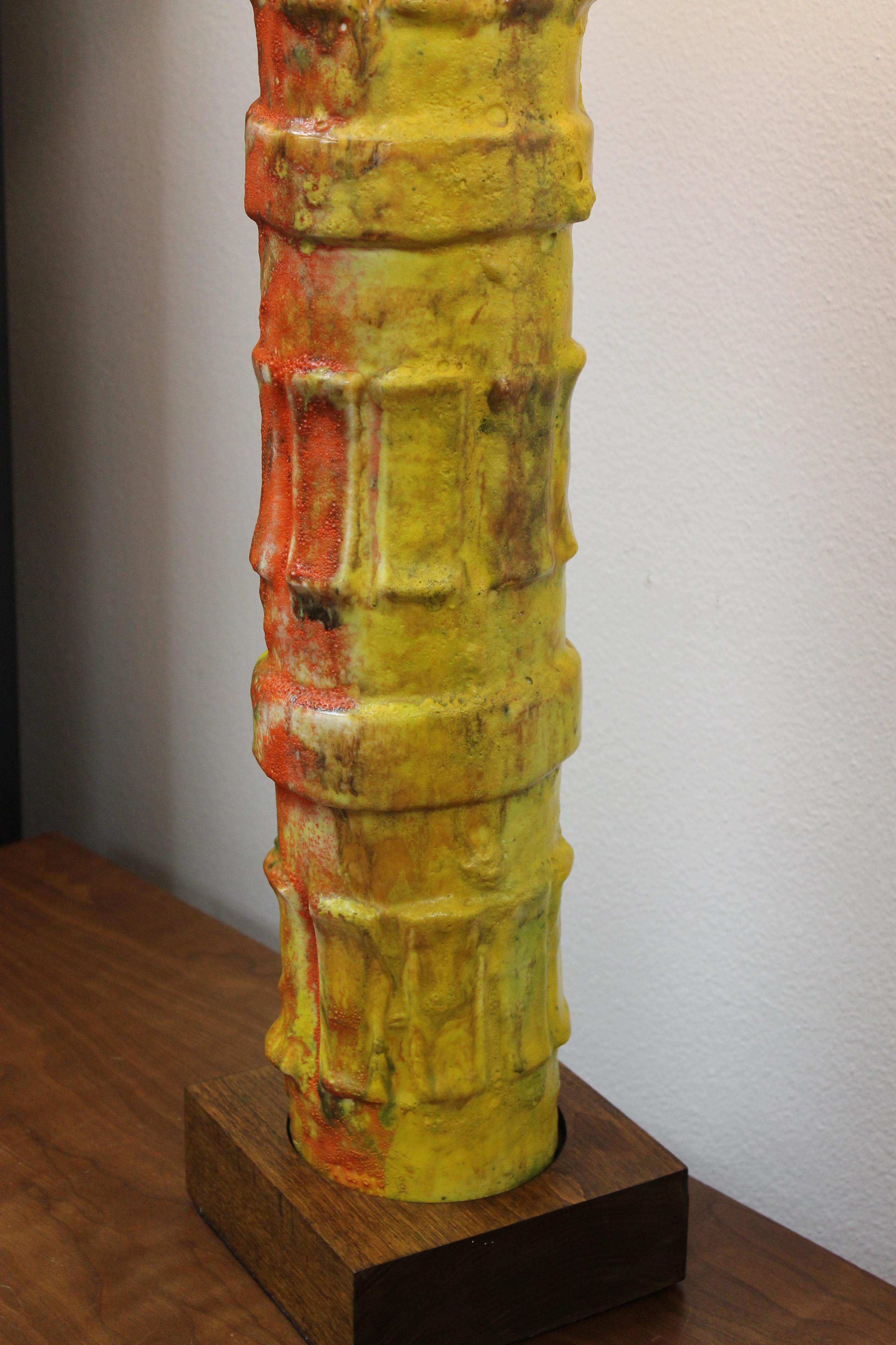 Lampe en céramique multicolore, style Bitossi en vente 4