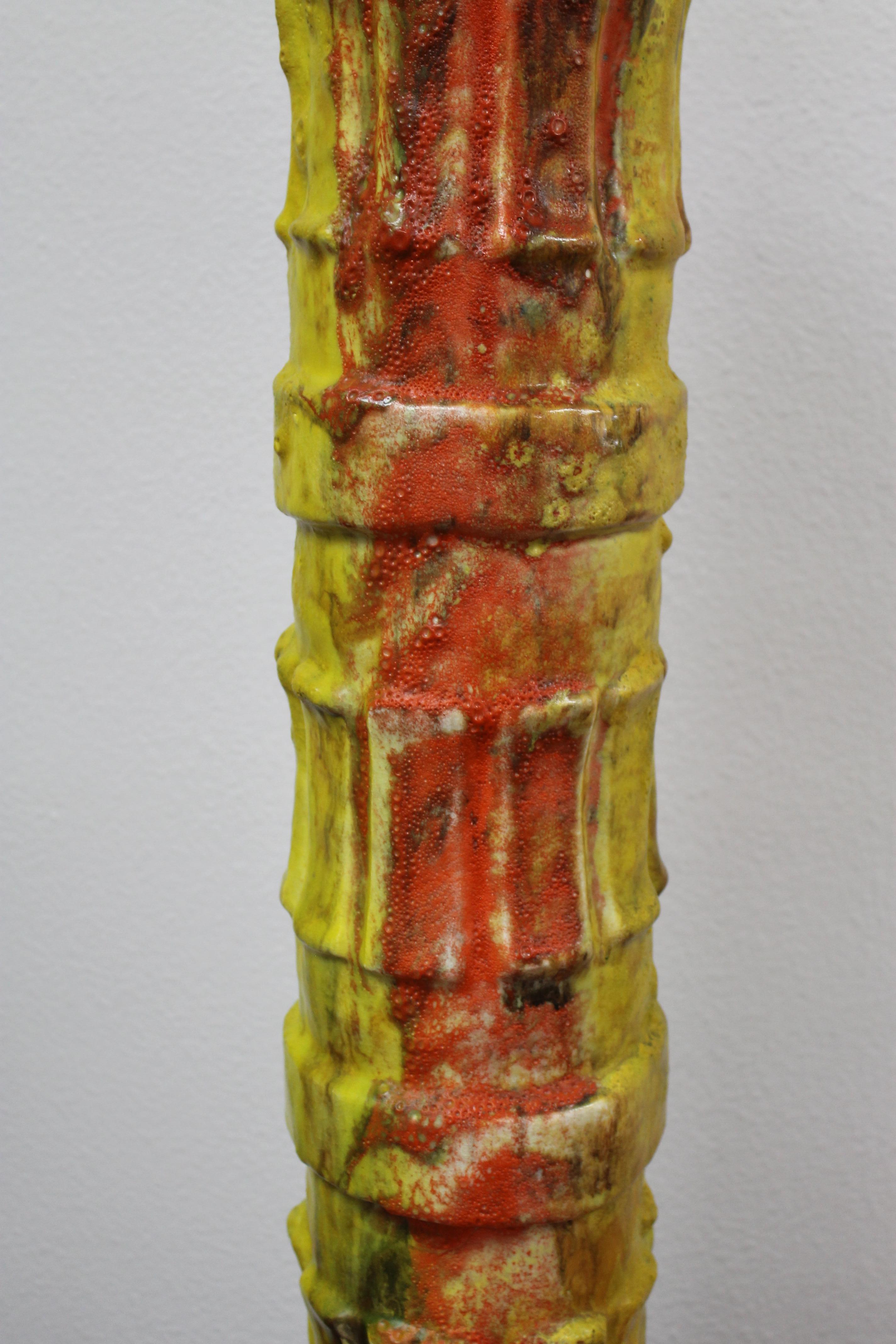 Multi-colored Ceramic Lamp, style of Bitossi For Sale 1