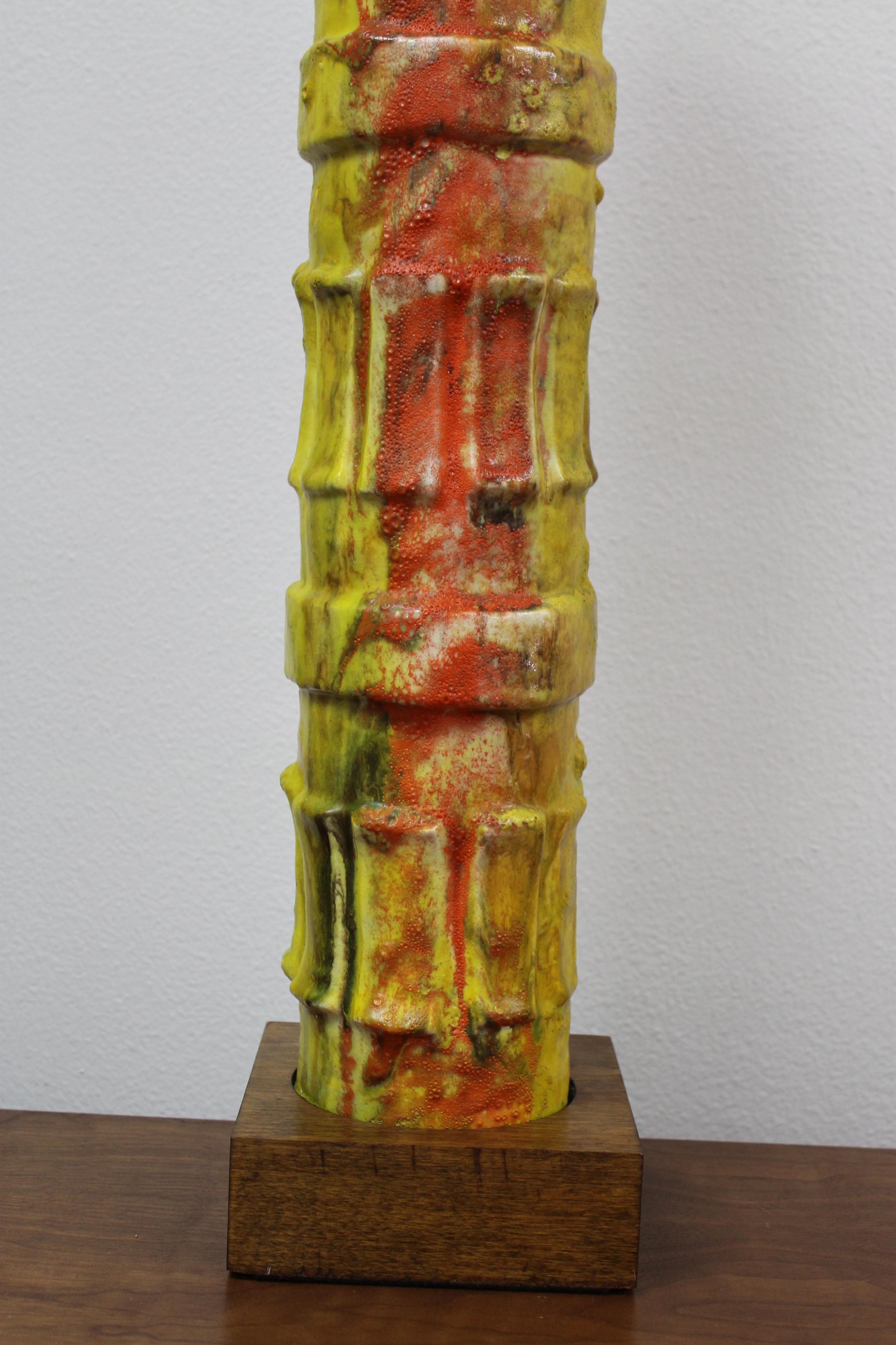Multi-colored Ceramic Lamp, style of Bitossi For Sale 2