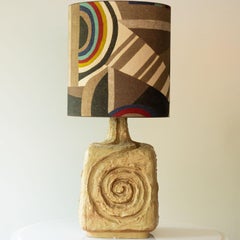 Multi colored Ceramic Table Lamp, Lampshade by R. Houben, 1970