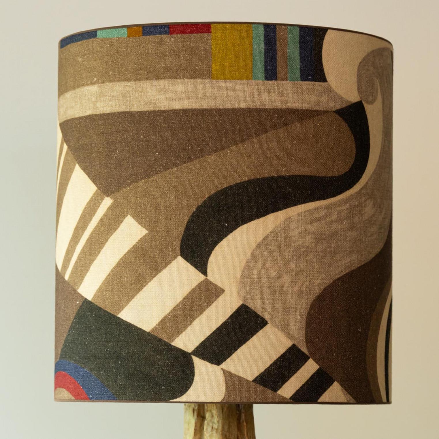 Other Multi colored Ceramic Table Lamp, Lampshade by R. Houben, 1970 For Sale