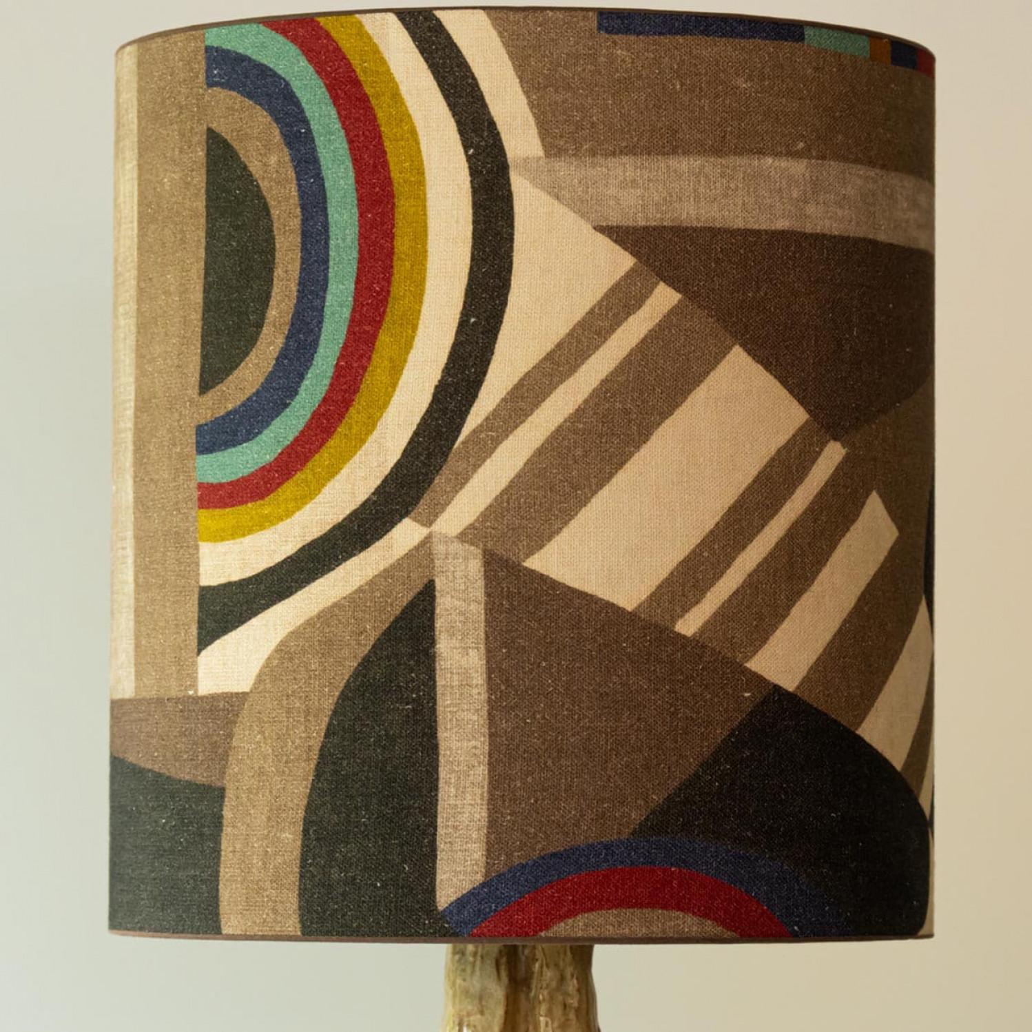Multi colored Ceramic Table Lamp, Lampshade by R. Houben, 1970 In condizioni buone in vendita a Rijssen, NL