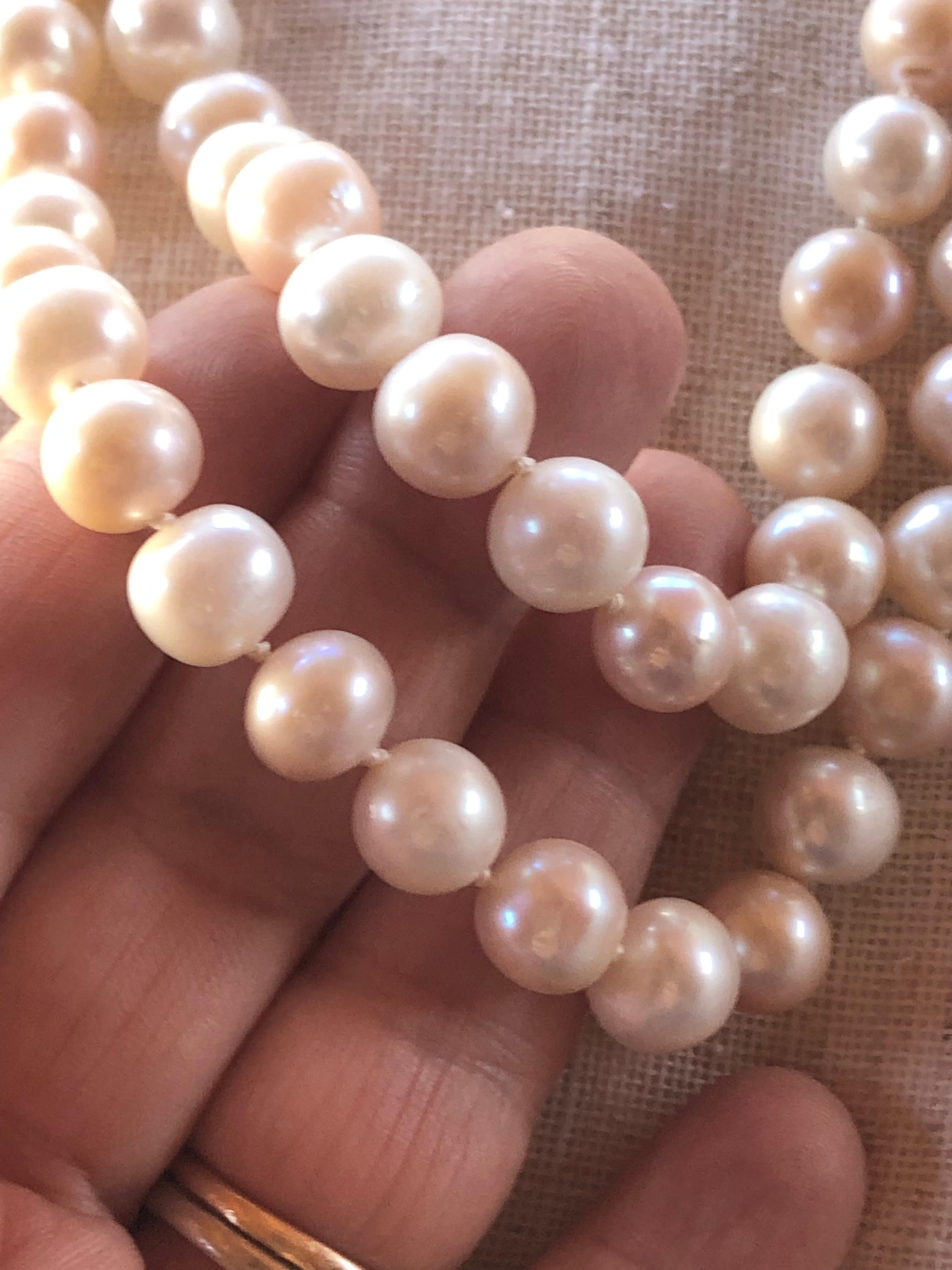 Collana di perle coltivate dei mari del sud da 36 pollici 10,5 mm - 12,5 mm in oro 14 carati in vendita 3