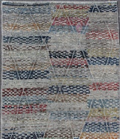 Multi Colored Diamond Afghan Modern Casual Gallery Rug Geometric Design