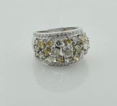 Multicolored Diamond Ring in 18 Karat 2.25 Total Weight